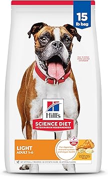 Hills Science Diet Adult 1-6 Light Dry Dog Food, Chicken Meal & Barley, 15 lb. Bag