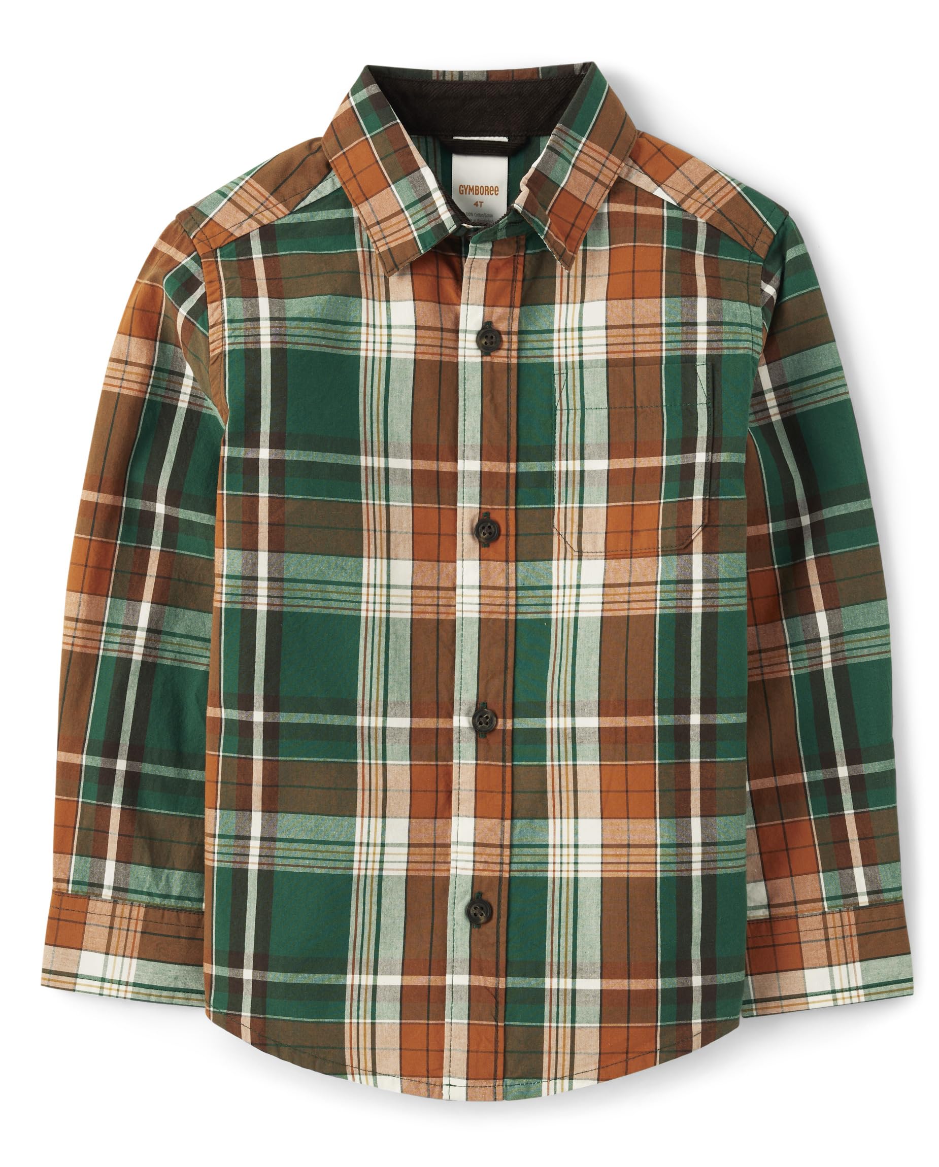 GymboreeBoys' and Toddler Long Sleeve Plaid Button Up Shirts