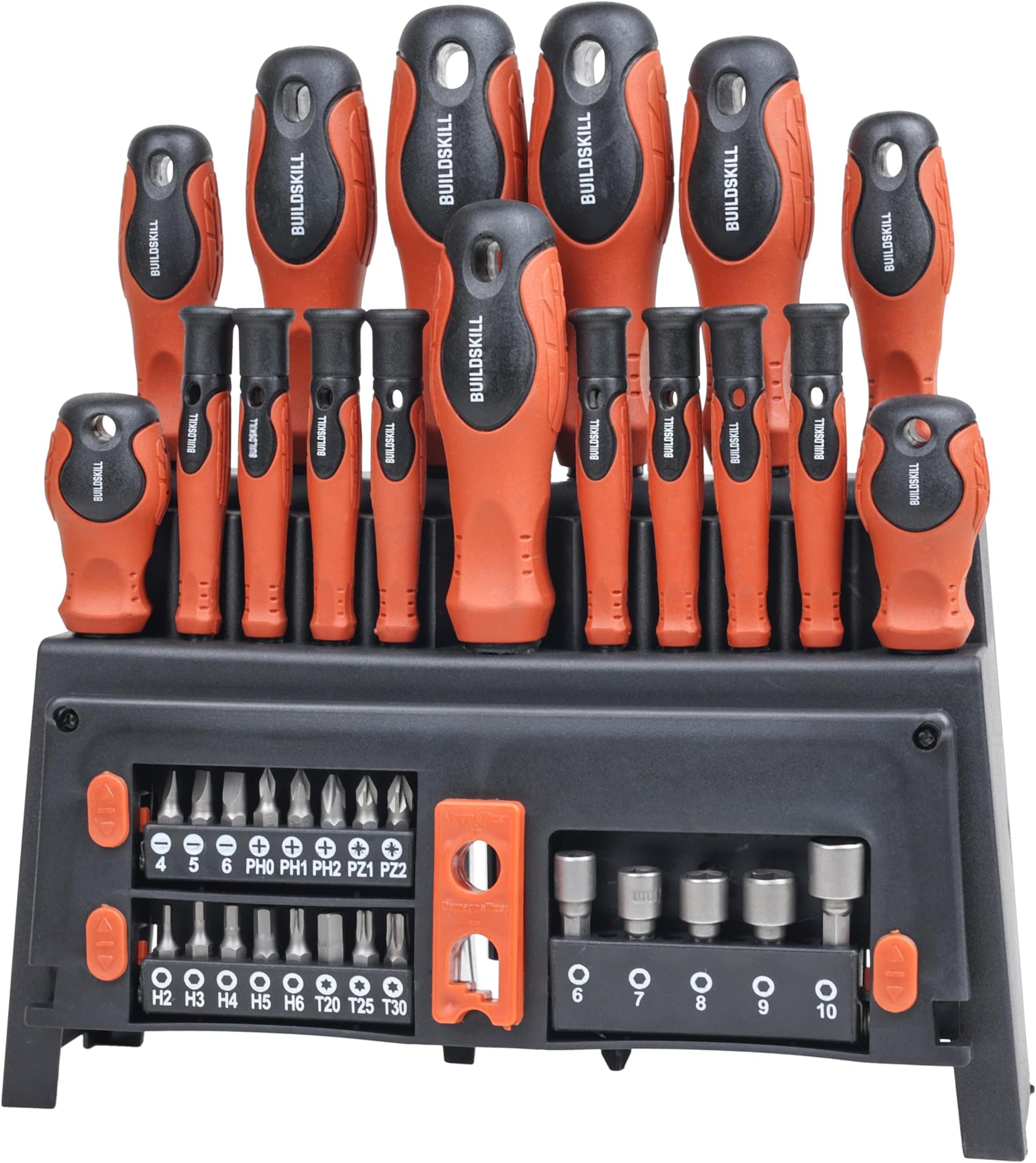 Buildskill 39 Pieces Screwdriver Set, Screwdriver with Ergonomic Non-Slip Grip, With Magnetizer Demagnetizer, Wear-Resistant Phillips & Flathead Tips, Precision Screwdrivers Included