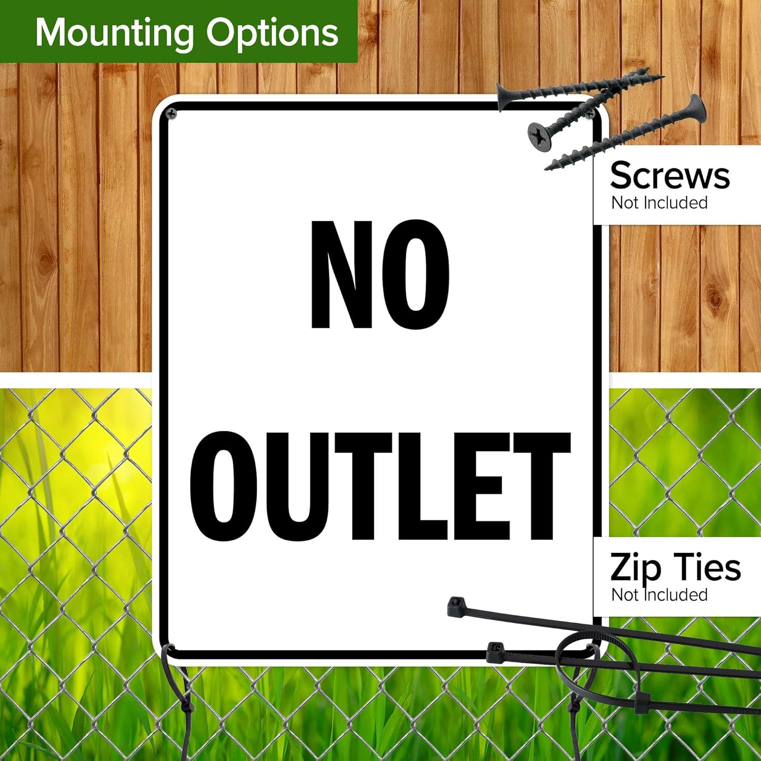 No Outlet Sign, 24x30 Inches, 55 mil thick HDPS (high density polystyrene), Made in USA by My Sign Center