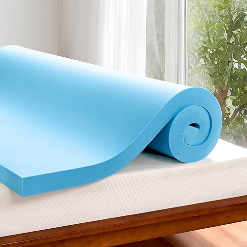 Vista 38 de CHUN YI Cubrecolchón con infusión de gel de 2 pulgadas, espuma viscoelástica refrescante, transpirable, soporte corporal ventilado