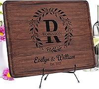 Personalized Engraved Walnut Cutting Board - Custom Charcuterie Board Wedding Gift for Couples, Anniversaries, Housewarming
