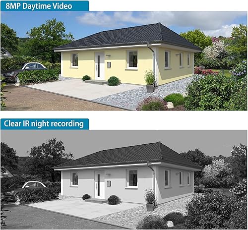 Miniatura 7 de Guaddaole Sistema de cámara de seguridad para el hogar 8CH 4K con detección de persona, 6 cámaras IP PoE de 8 MP con audio, 8 canales 4K NVR H.265+