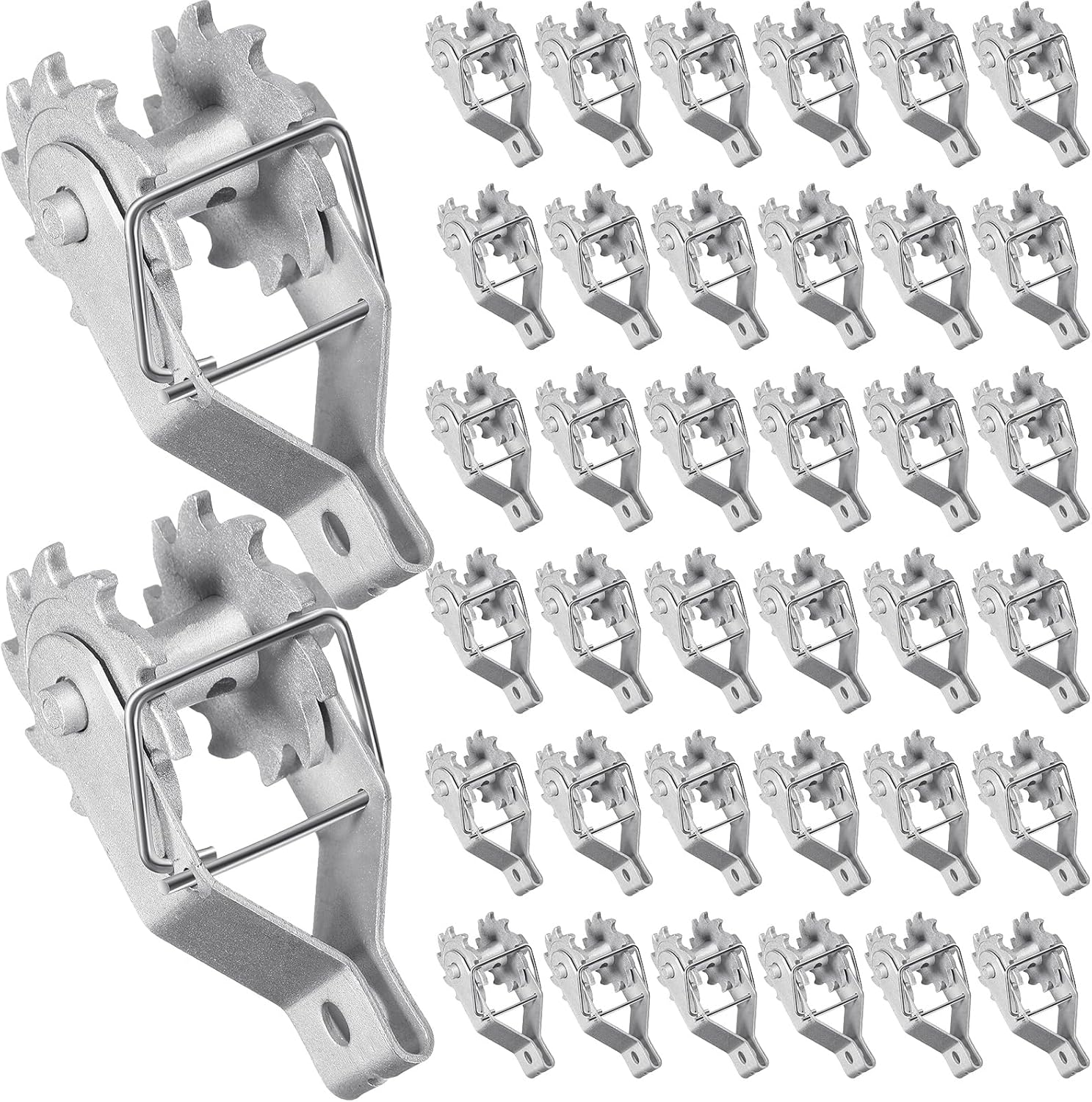 Lasnten 40 Pack Electric Fence Wire Strainer Heavy Duty Inline Wire Tensioner Aluminum Ratchet Wire Strainers with Compression Clip for Electric Fence Farm Fence Residential Garden Yard Security
