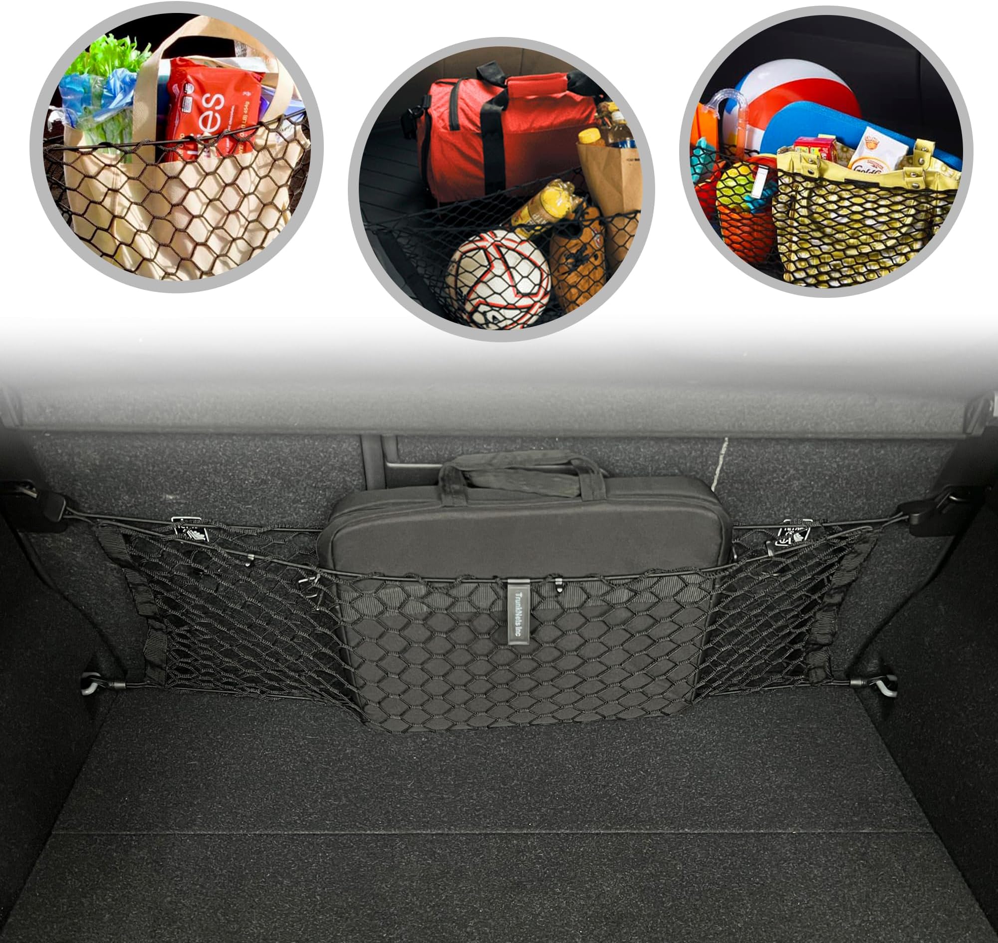 Envelope Style Automotive Elastic Trunk Mesh Cargo Net for Volvo XC40 2018-2026 - Premium Trunk Organizers and Storage - Luggage Net for SUV - Best Car Organizer for Volvo XC 40