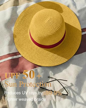 Sun Hats for Women UV Protection, Summer Beach Straw Hat