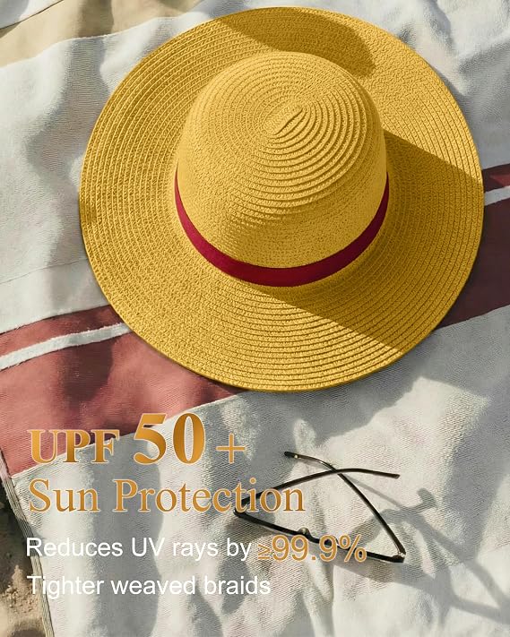Sun Hats for Women UV Protection, Summer Beach Straw Hat