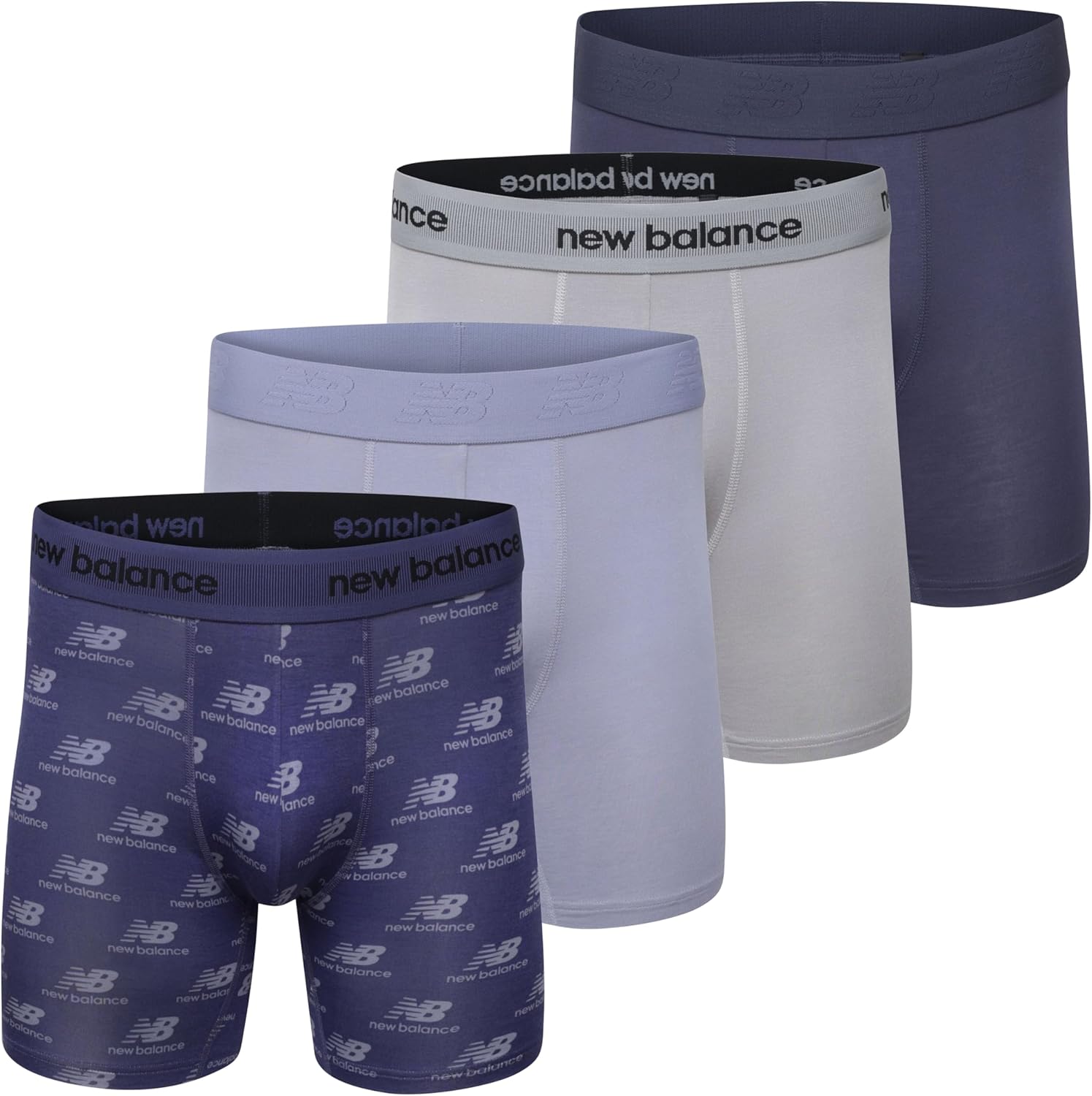 New Balance mens Ultra Smooth Microfiber Lightweight Breathable Performance Boxer Brief Underwear (4 Pack)