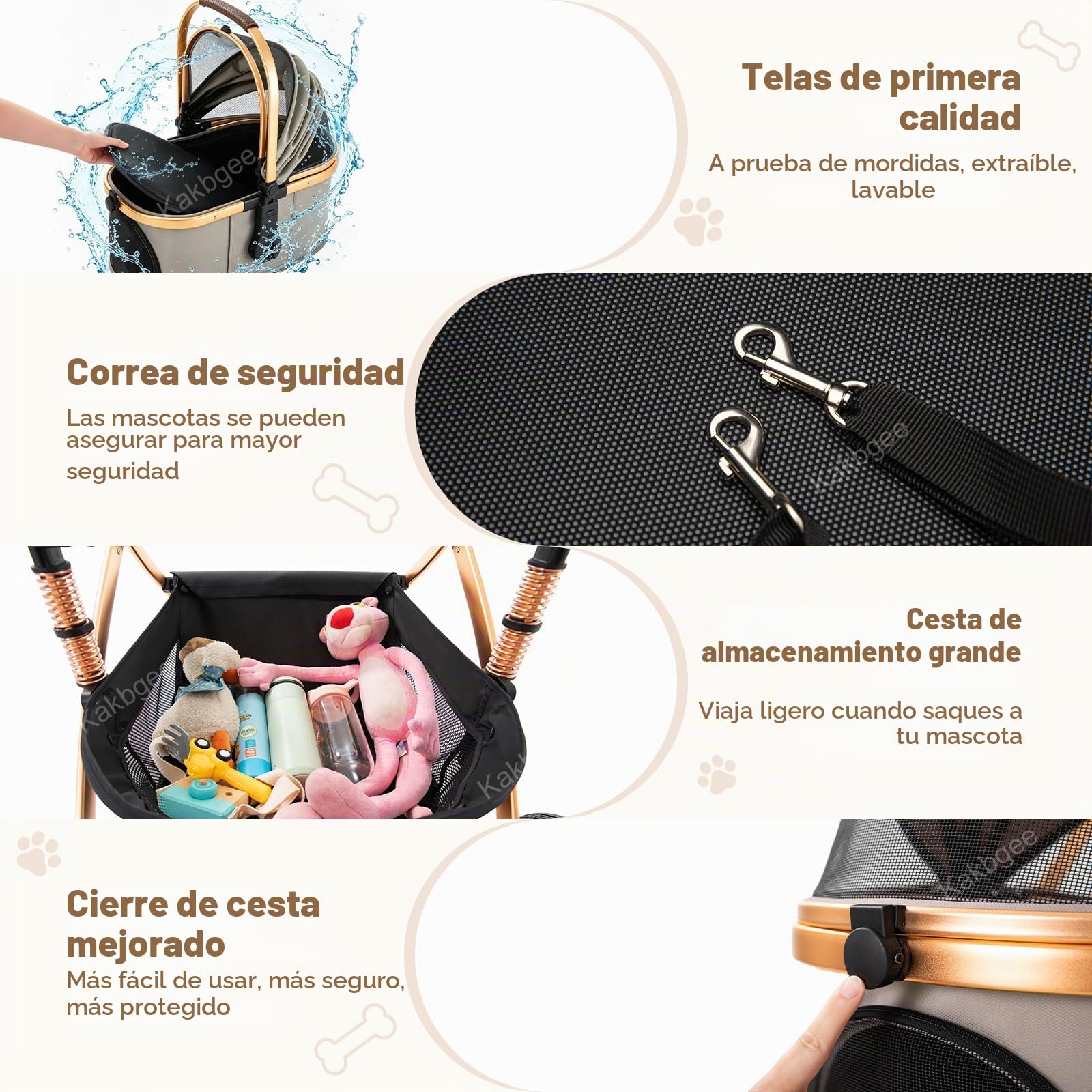 Plegable Cochecito Para Perros, Carrito Para Perros Y Gatos, Plegable De Un Clic, Transportín Desmontable Con Ventana De Malla, Almohadilla Lavable, Correa De Seguridad, Ruedas PU 9", Negro