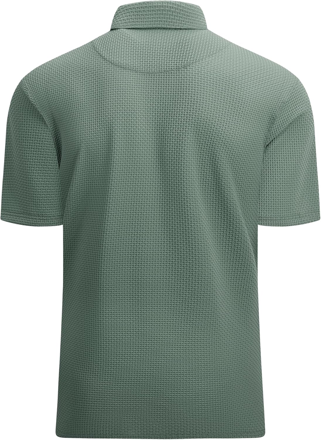 Alex Vando Mens Bubble Jacquard Polo Shirt Super Stretch Short Sleeve Polo Shirts for Men - Image 3