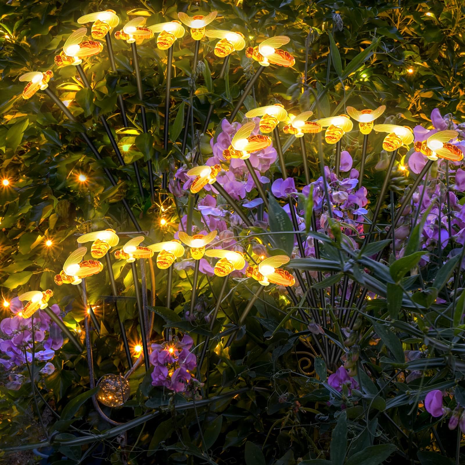 Glühwürmchen Leuchte Solar 10LED Gartenlichter Wasserdicht Firefly Solarlampen E - Foto 9