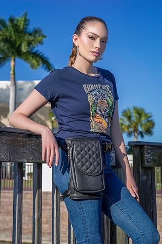 Miniatura 4 de Vi Vante "Zenith Shadow" motocicleta pierna muslo cinturón bolsa ambidiestro unisex al aire libre campo veterinario bicicleta senderismo negro,