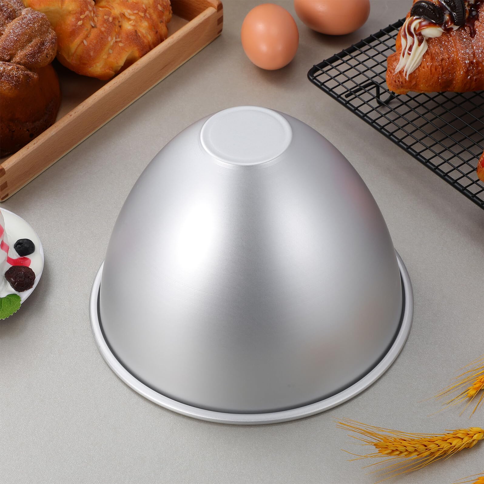 Kichvoe Poux de Gateau de Robe Princesse Jupe à Gateau Moule à Gateau sans en Aluminium Semi- Cercle de Boulangerie de Boulangerie pour La Fête à Domicile (8 Pouces)