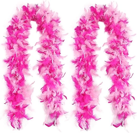 Chandelle Turkey Feather Boa 30g 1.64 Yards for Party Wedding Halloween Christmas Costume Decoration(2pcs)