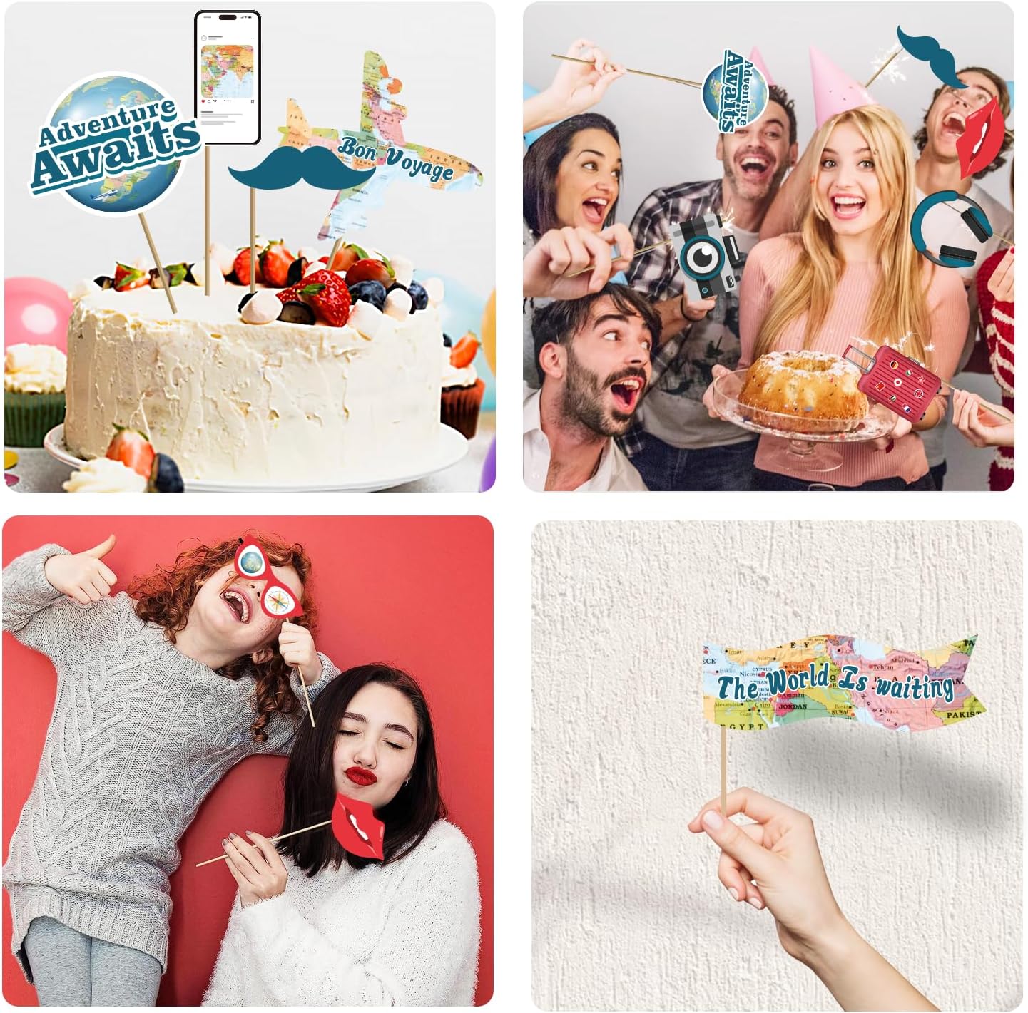 Biswiter Adventure Party Decorations Photo Booth Props 26 Pcs Set