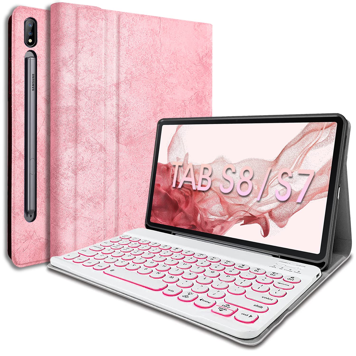 Buy Wineecy Backlit Keyboard Case for Samsung Galaxy Tab S8 / S7 11
