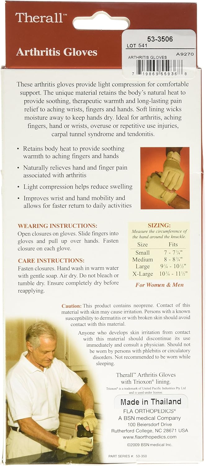 Therall Arthritis Gloves, Beige, Small : Health & Household
