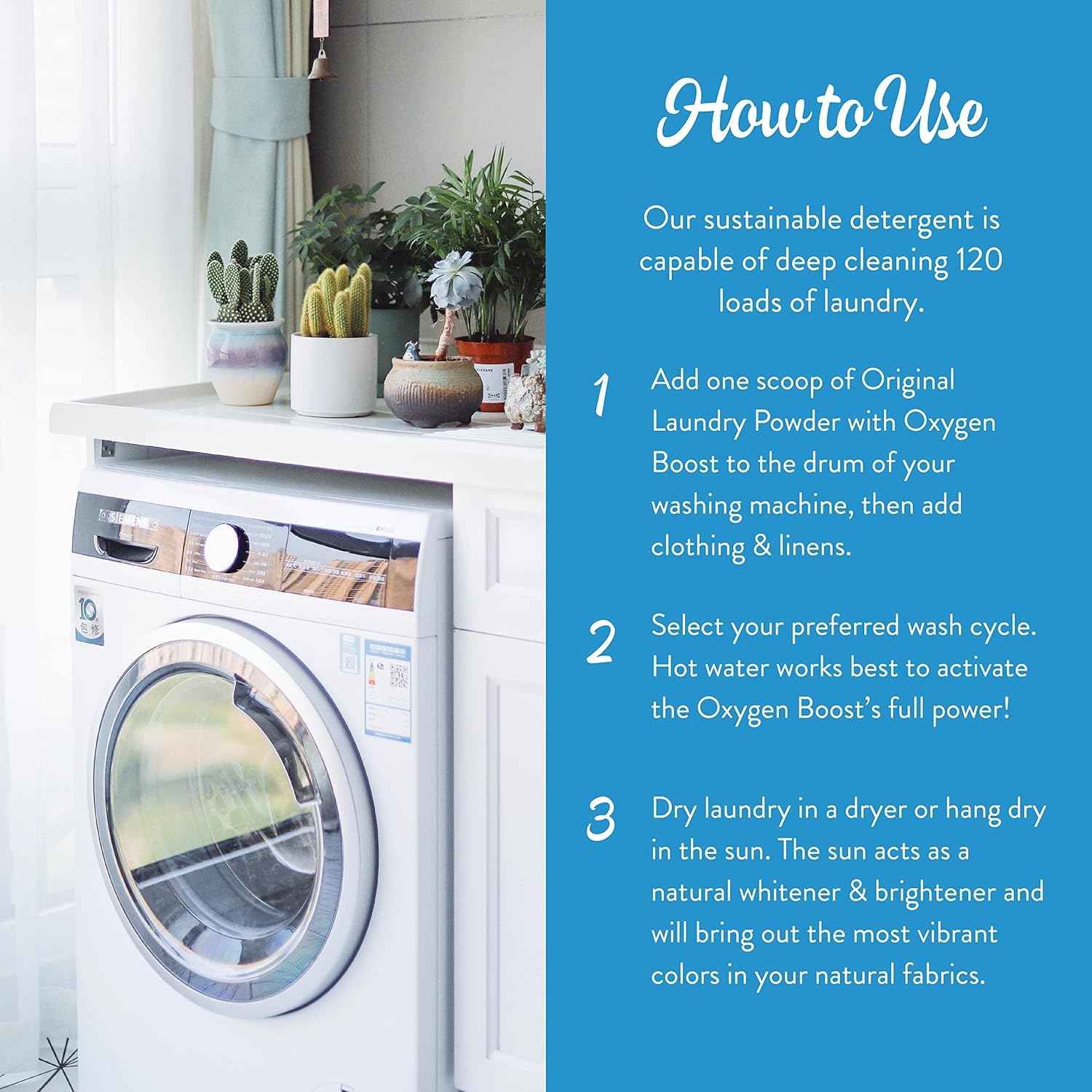 Molly's Suds 2-in-1 Original Laundry Powder with Oxygen Brightener Boost | Clean Laundry Detergent & Stain Remover | Peppermint with Hint of Lemon, 120 Loads - Image 2