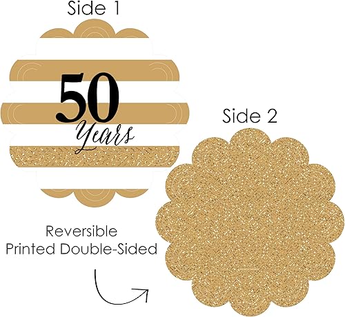 Miniatura 3 de Big Dot of Happiness We Still Do - 50 aniversario de boda - Decoraciones de mesa redonda para fiesta de aniversario - Cargadores de papel - Ajuste