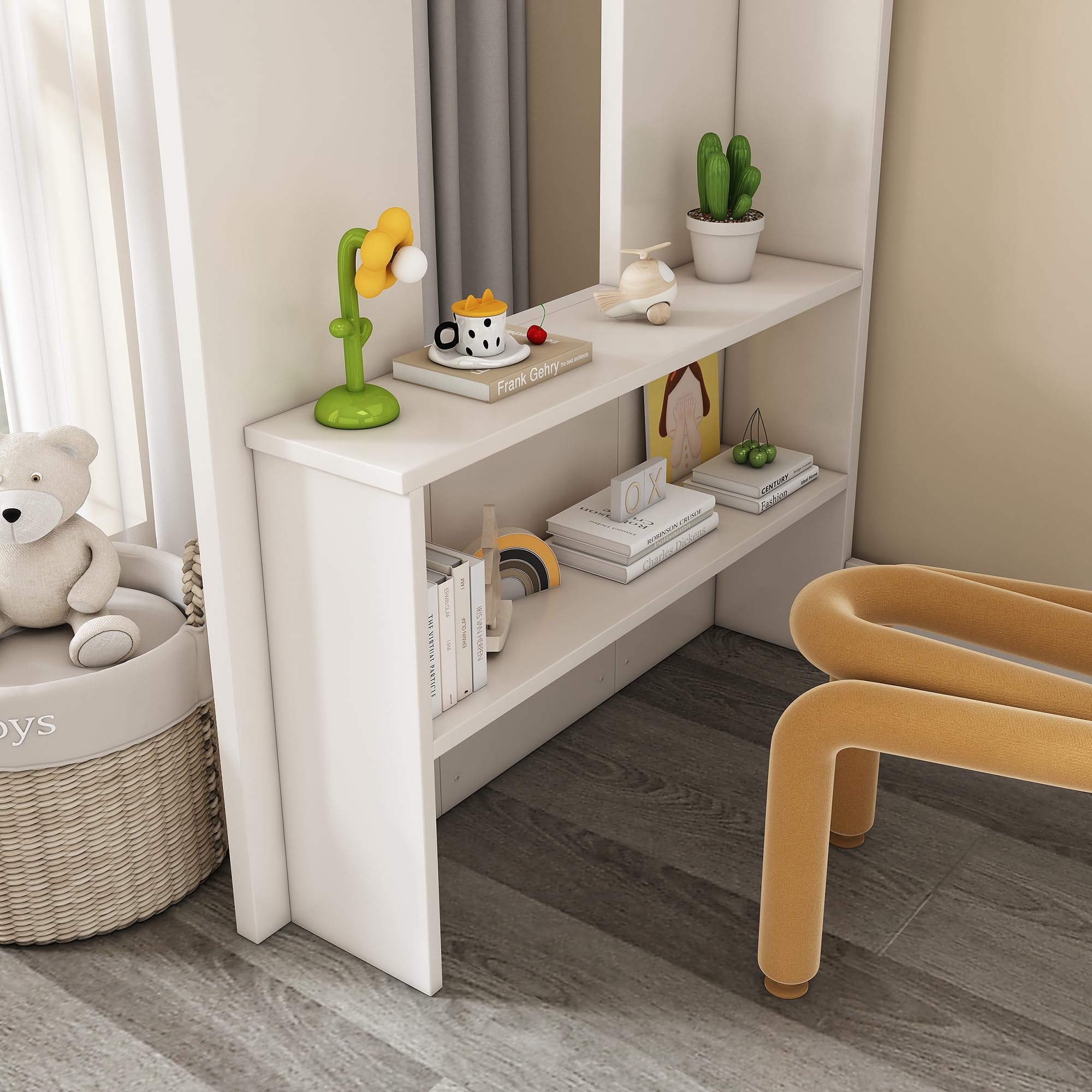Etagenbett Kinderbett 90x200 Holz mit Schreibtisch & Kleiderschrank für Kinder & Jugendliche - Hochbett Hausform mit unterem Bett 140x200