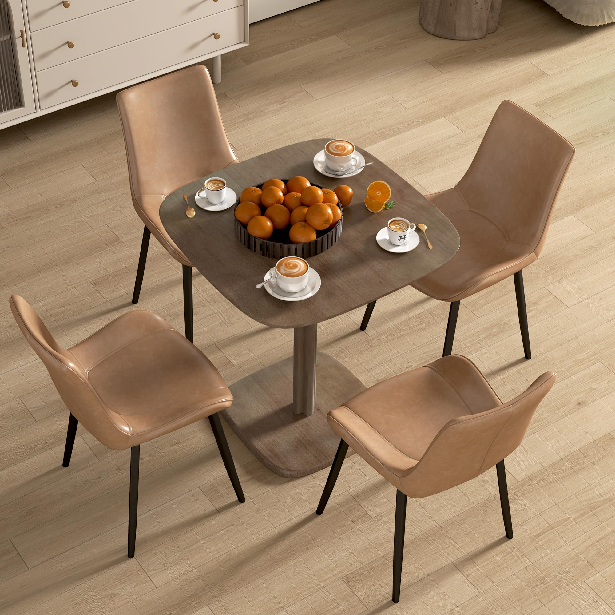 HOMCOM Tavolo da pranzo per 4 persone effetto legno 70x70cm Marrone scuro | Tavolo da cucina moderno