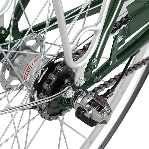 Vista 86 de Tracer Osaka - Bicicletas híbridas, marco de acero, Shimano Nexus Inter 3/7 velocidades, agarre marrón asiento marrón, bicicleta de carretera