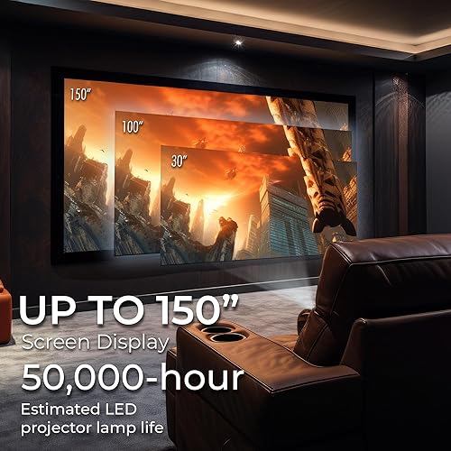 Miniatura 2 de RCA Proyector con pantalla plegable de 100 pulgadas y Bluetooth  Proyector portátil para interiores y exteriores con proyección de 150 pulgadas