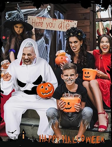 Miniatura 6 de Shinymoon Disfraz de calabaza para adulto, disfraz de calabaza de Halloween, pijamas de calabaza para hombre y mujer, disfraz de calabaza Jack O