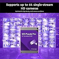 Vista 5 de Western Digital 18TB WD Purple Pro Disco duro interno para vigilancia HDD - SATA 6 Gb/s, caché de 512 MB, 3.5" - WD181PURP