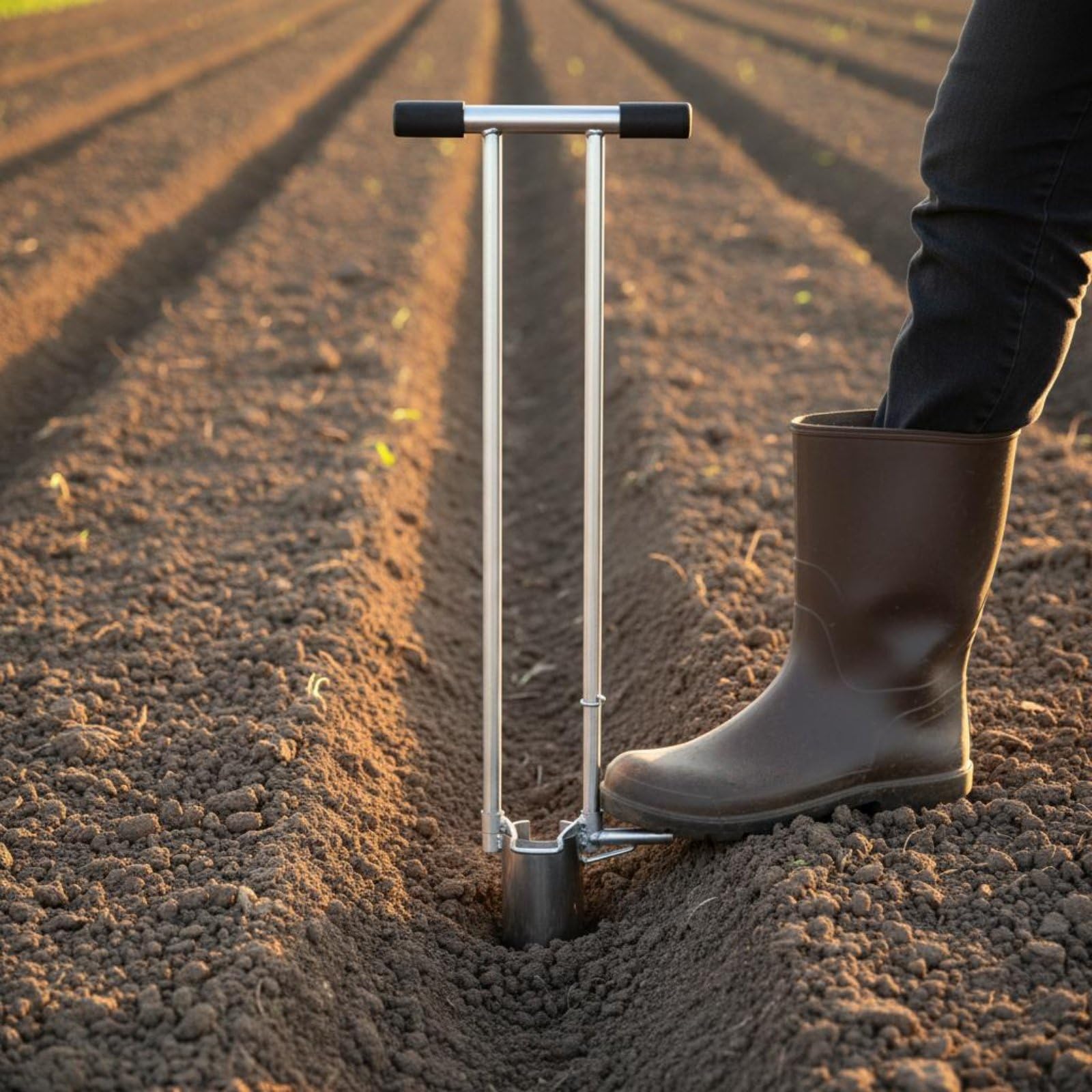 Trapiantatore Manuale da Giardino Trapiantatore Piantabulbi Digger Seminatore Asta Lunga in Acciaio Zincato per Trapianto Rapido Senza Piegarsi con, 8CM