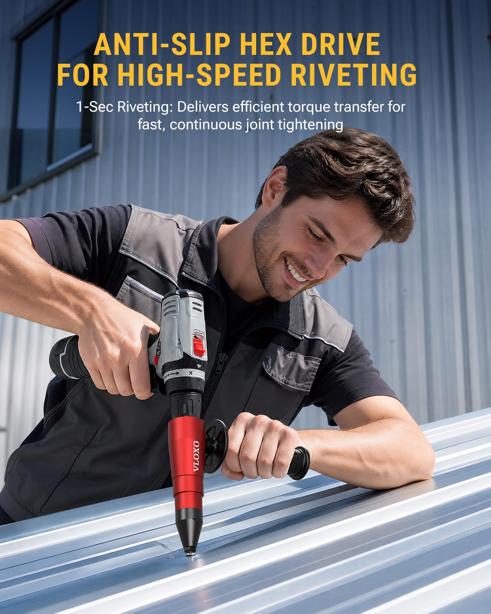 Rivet Gun Adapter for Drill - Fasten Projects! -2