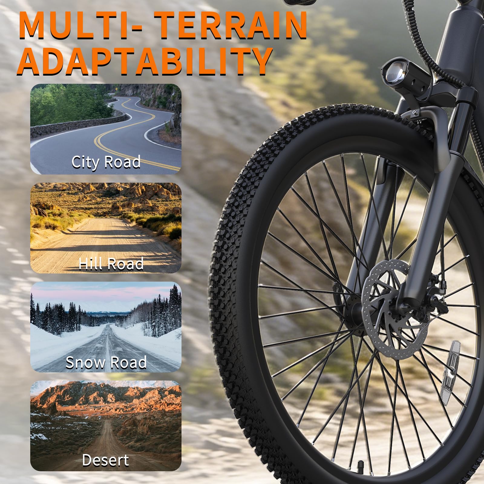 Bicicleta eléctrica de 26 pulgadas, para hombre y mujer, con motor de 250 W, batería de 36 V, 7 marchas, pantalla LCD, 3 modos de conducción, freno de disco doble, Pedelec, bicicleta de montaña E para