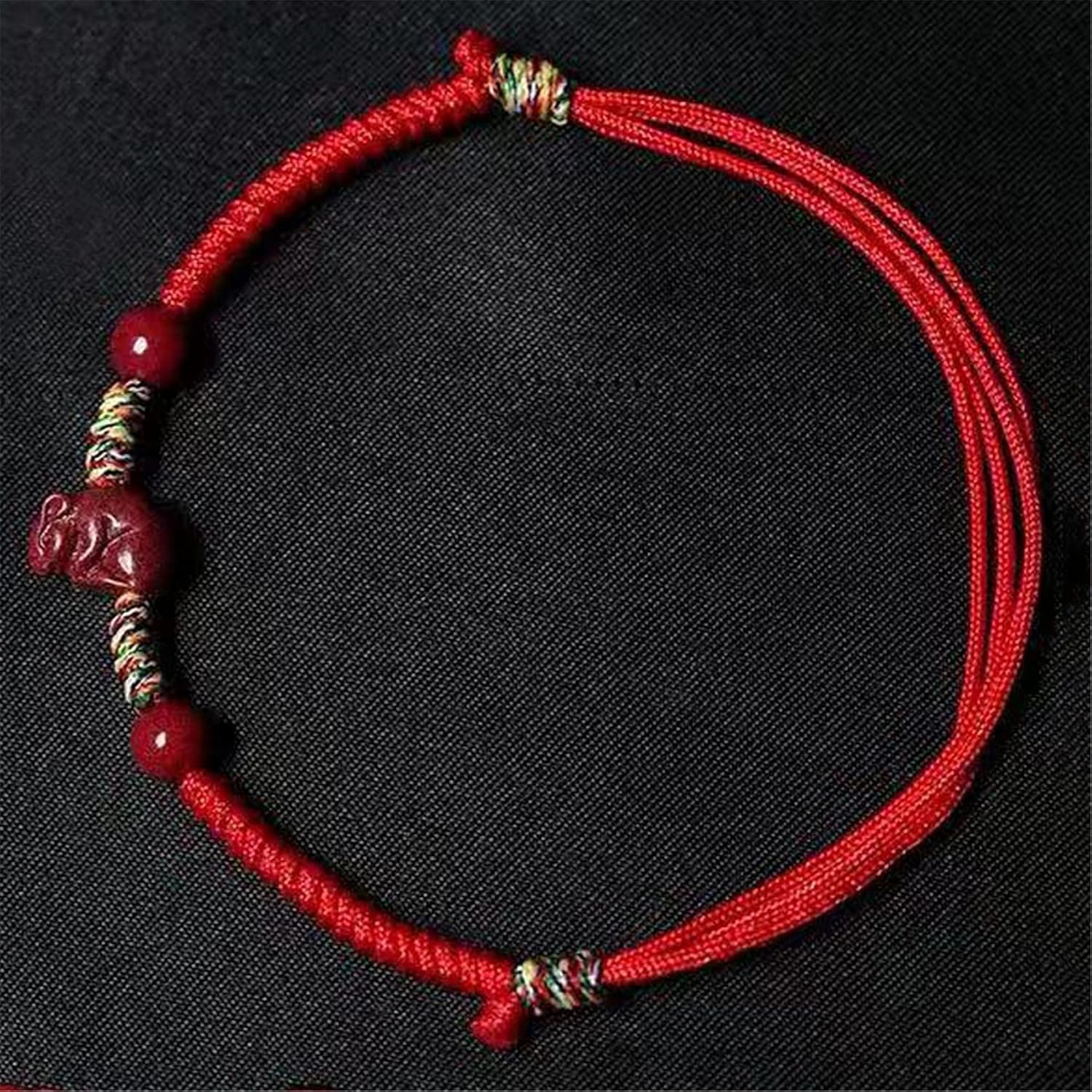 Wealth Prosperity Charm Bracelet, Cinnabar Lucky Zodiac Animal Charm Handmade Woven Rope Braided Red String Attract Romantic Relationship Money Prosperity Luck,Bracelet,Ox