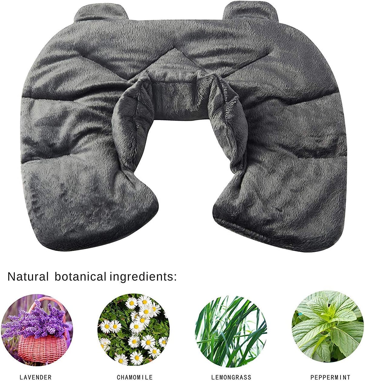 Heated Microwaveable Herbal Neck Wrap Heat & Cold Deep Penetrating Herbal Therapy Neck Shoulder Wrap, Adjustable Heating Neck Pillow Pad for Tension Relief, Aches, Migraines Headaches