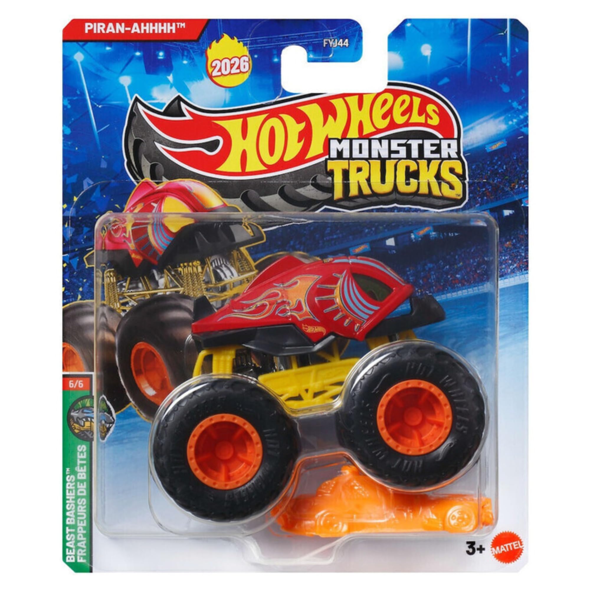 Hot Wheels Monster Trucks - (Piran-ahhhh JHY46), Red, 2 x 3 x 1 cm