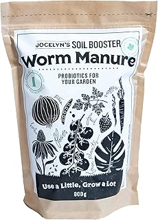 Jocelyn's Organic Soil Booster Worm Manure | Worm Castings | Natural Alternative to Chemical Plant Fertilizer, Supercharged Soil, Concentrated Microbiology for Potting Soil Indoor or Outdoor (700g)