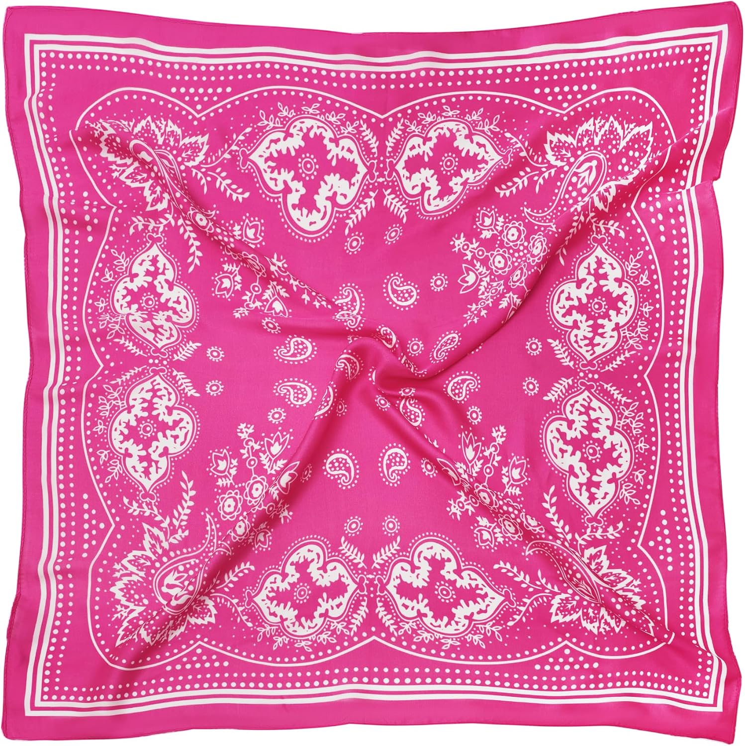 VANLINKER 27.5 Inches Silk Head Scarf for Women Men Vintage Bandanas Satin Hair Scarf Silk Wrap Neck Square Scarves VL9549