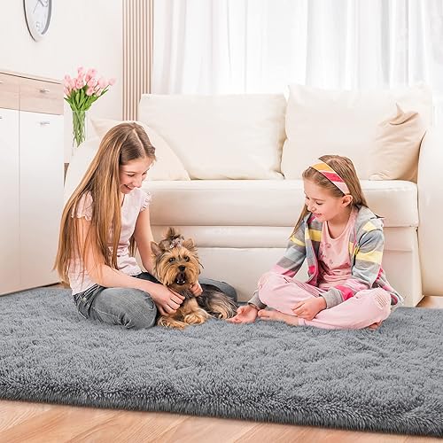 Miniatura 8 de Jelymark Alfombra lanuda súper suave para dormitorio alfombra mullida de 8 x 10 pulgadas para sala de estar alfombra de felpa para interiores para