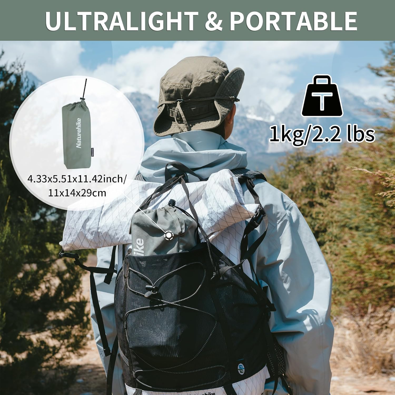 Naturehike asztal használat közben kempingezés során