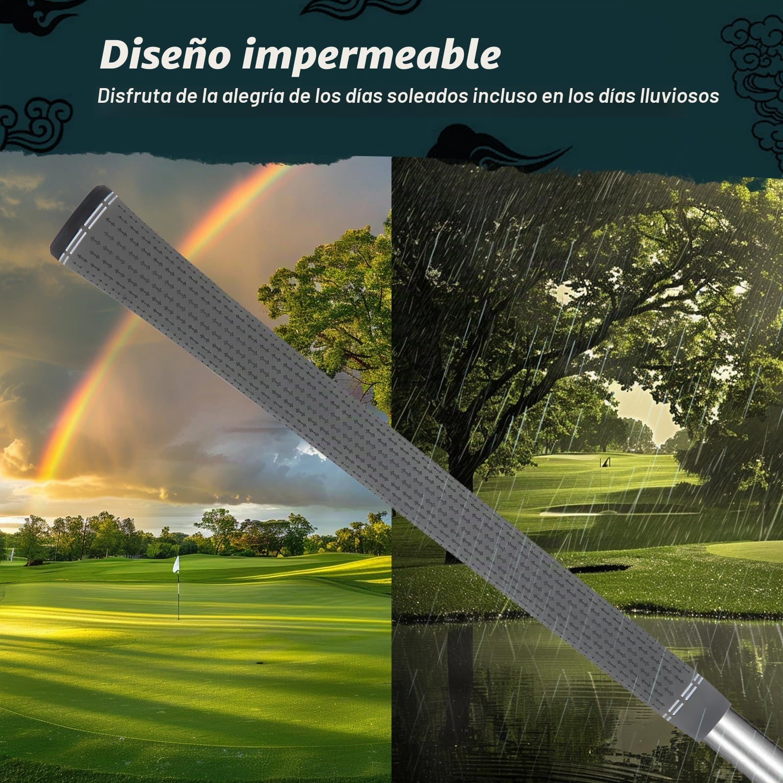 Juego de 8 empuñaduras de golf cómodas de goma suave, diseño cónico bajo, experiencia de swing rápido, para todo tipo de clima, 8 empuñaduras antideslizantes para palos de golf para hombres y