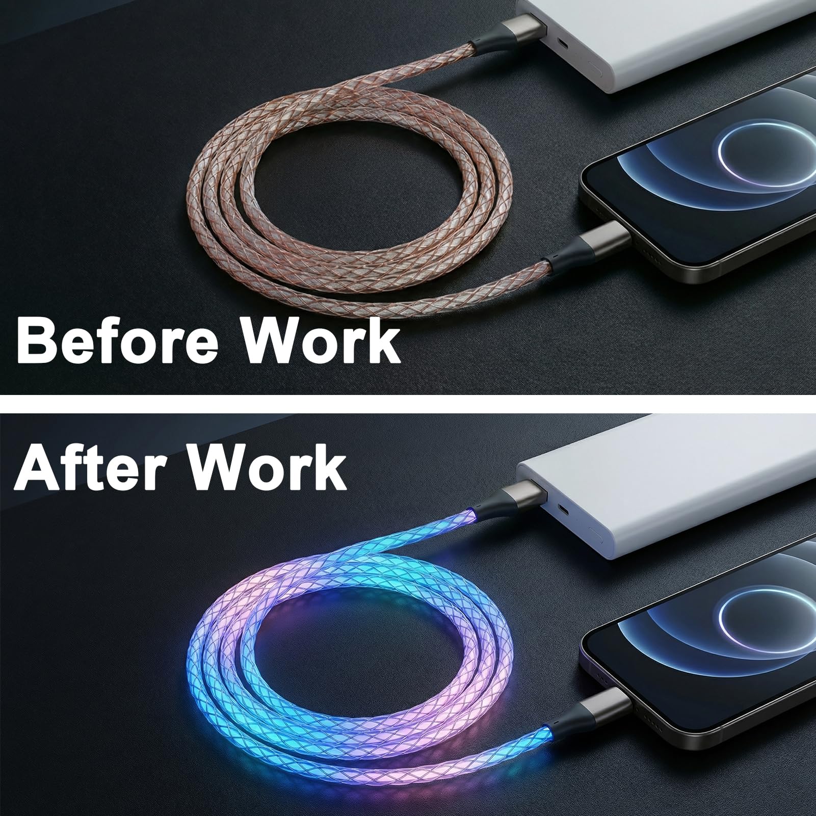 Kabel USB C, 0,9 m, szybkie ładowanie, ładowarka typu C, kompatybilna z iPhone 15, Samsung Galaxy S10, S9, S8 Plus, Note 10, 9, 8, LG V50, V40, G8, G7 (RGB)