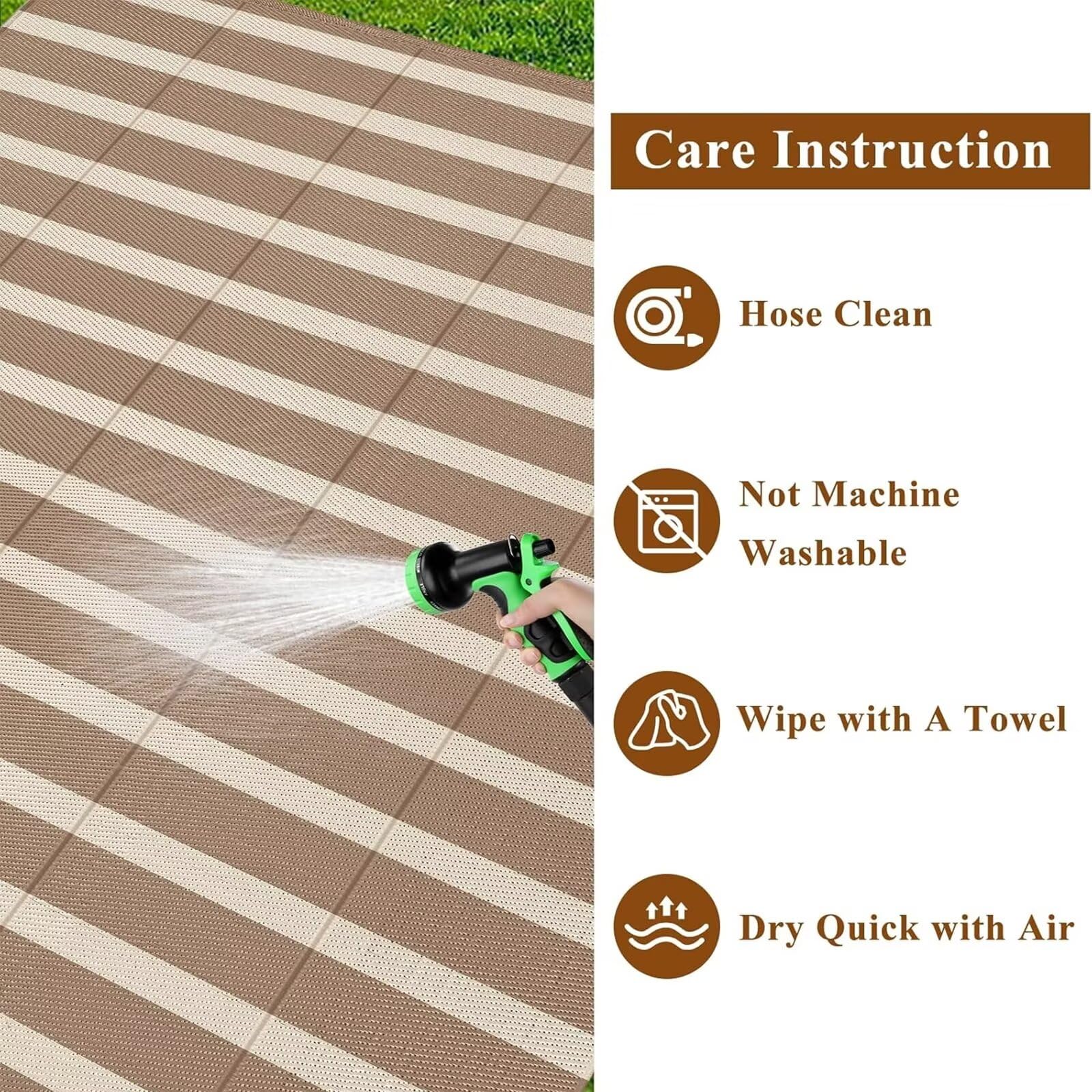 Tappeto Esterno Impermeabile Reversibile, Stuoia da Giardino in Paglia di Plastica, per Terrazzo Balcone Campeggio RV Picnic Spiaggia Giardino [120X180cm]