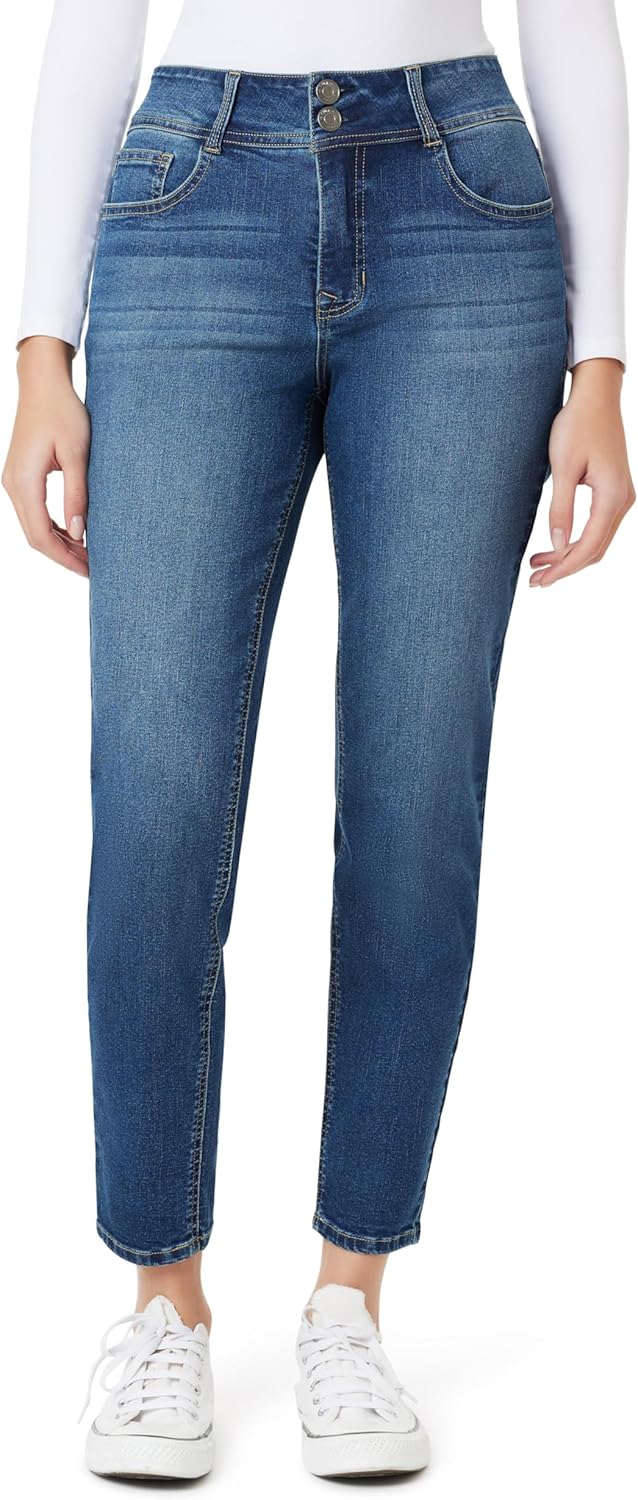 Angels Forever Young Curvy Skinny Jeans for Women, Denim with Contour Waistband