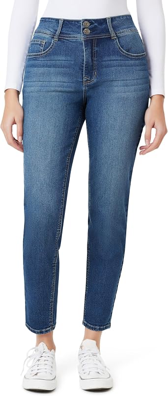 Angels Forever Young Curvy Skinny Jeans for Women, Denim with Contour Waistband