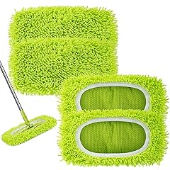 Reusable Dry Sweeping Cloths Microfiber Wet Mop Pads Compatible with Swiffer Sweeper Mop Replacement Sweeping Mopping pad Refills for Hardwood Surface Floor Cleaning (4PCS)