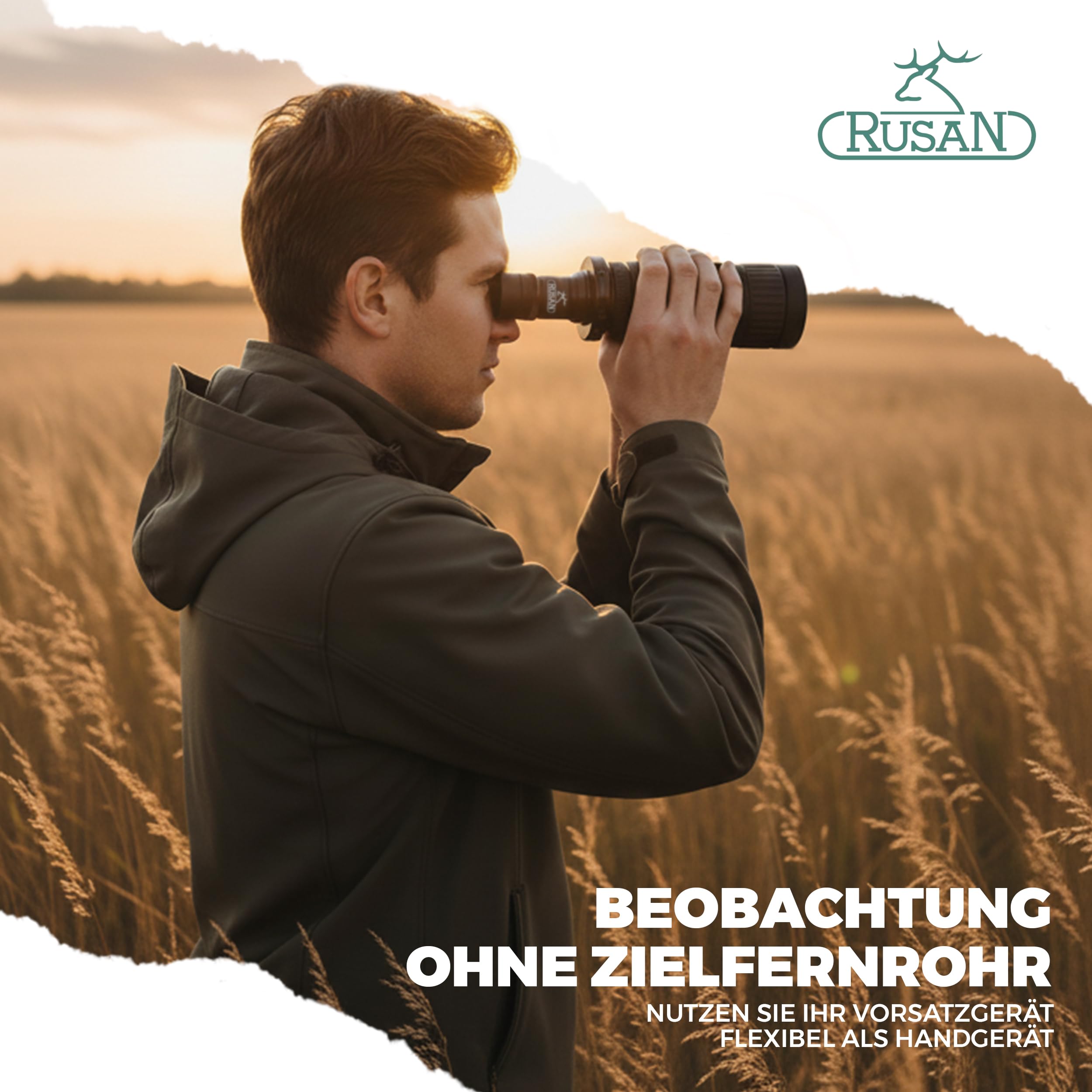 RUSAN Okular Modular Adapter - kompakter Viewfinder mit 2,5-facher Vergrößerung, Beobachtungsokular für Vorsatzgeräte und Wärmebildkameras, passend für MAR-System