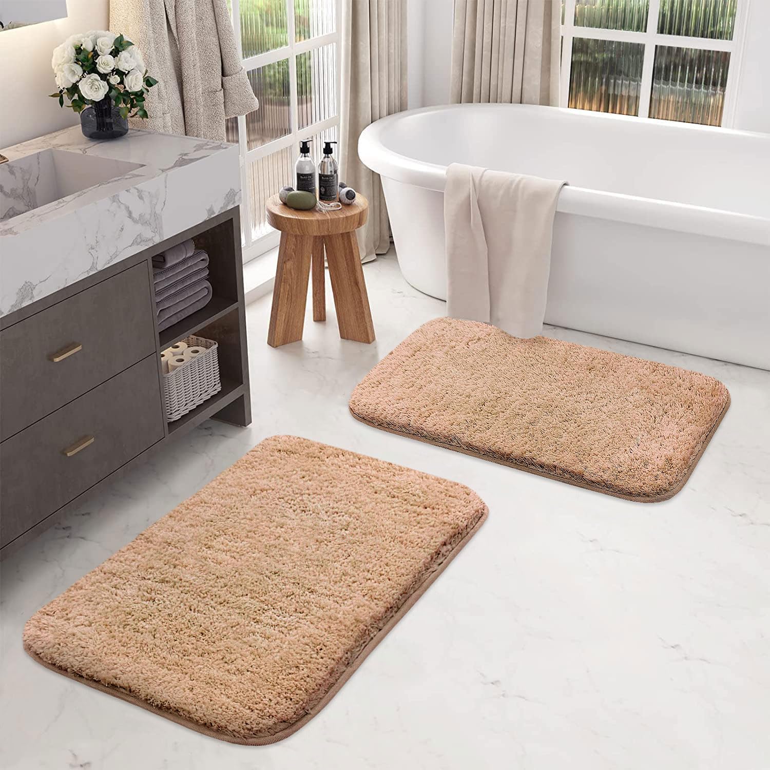 Luxe Home Bath Mat Super Soft Ultra Absorbent mat Microfibre 3200 GSM Door Mat for Home/Kitchen/Bathroom/Bedroom/Kid's Room Floor Mat (40x60 cm) Pack of 2