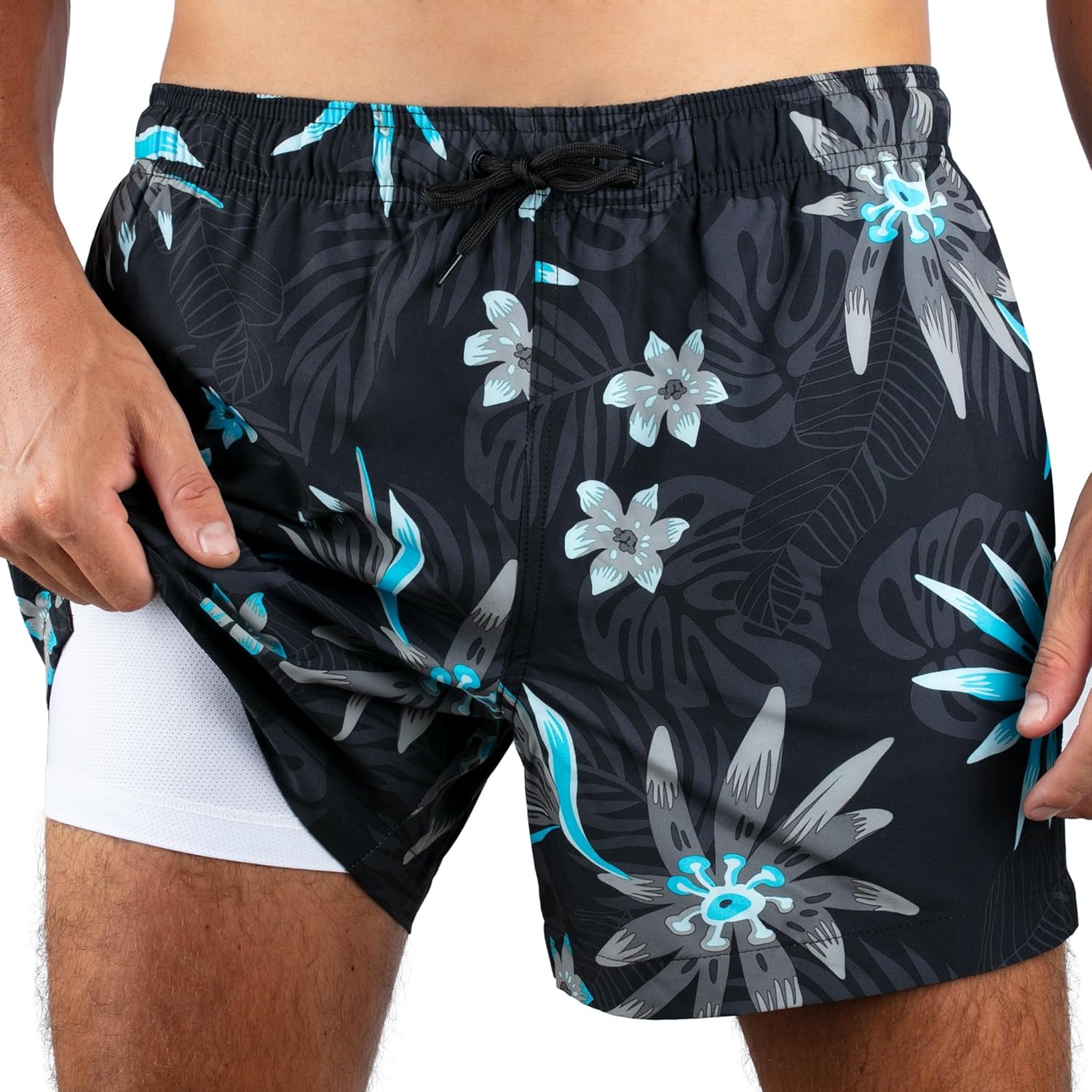 Kanu Surf Men's 5” Adventure Men’s Swim Trunks – UPF 50+ Quick-Dry Bathing Suit Shorts with Pockets & Compression Liner
