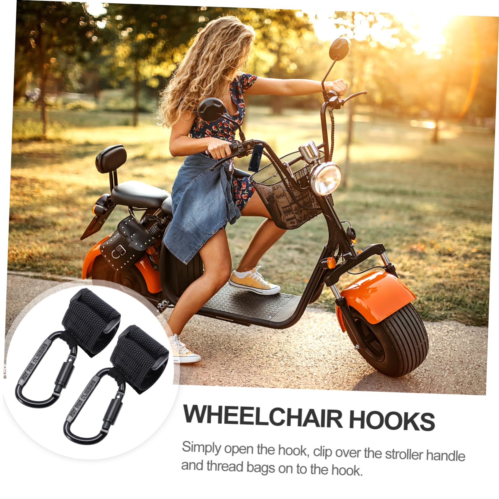 Yardwe 12 Piezas Ganchos para Carrito Colgadores Antideslizantes de Enganches Multiusos para Bolsas Cochecito Compatible con Manillares de Bicicleta y Moto Fácil Instalación