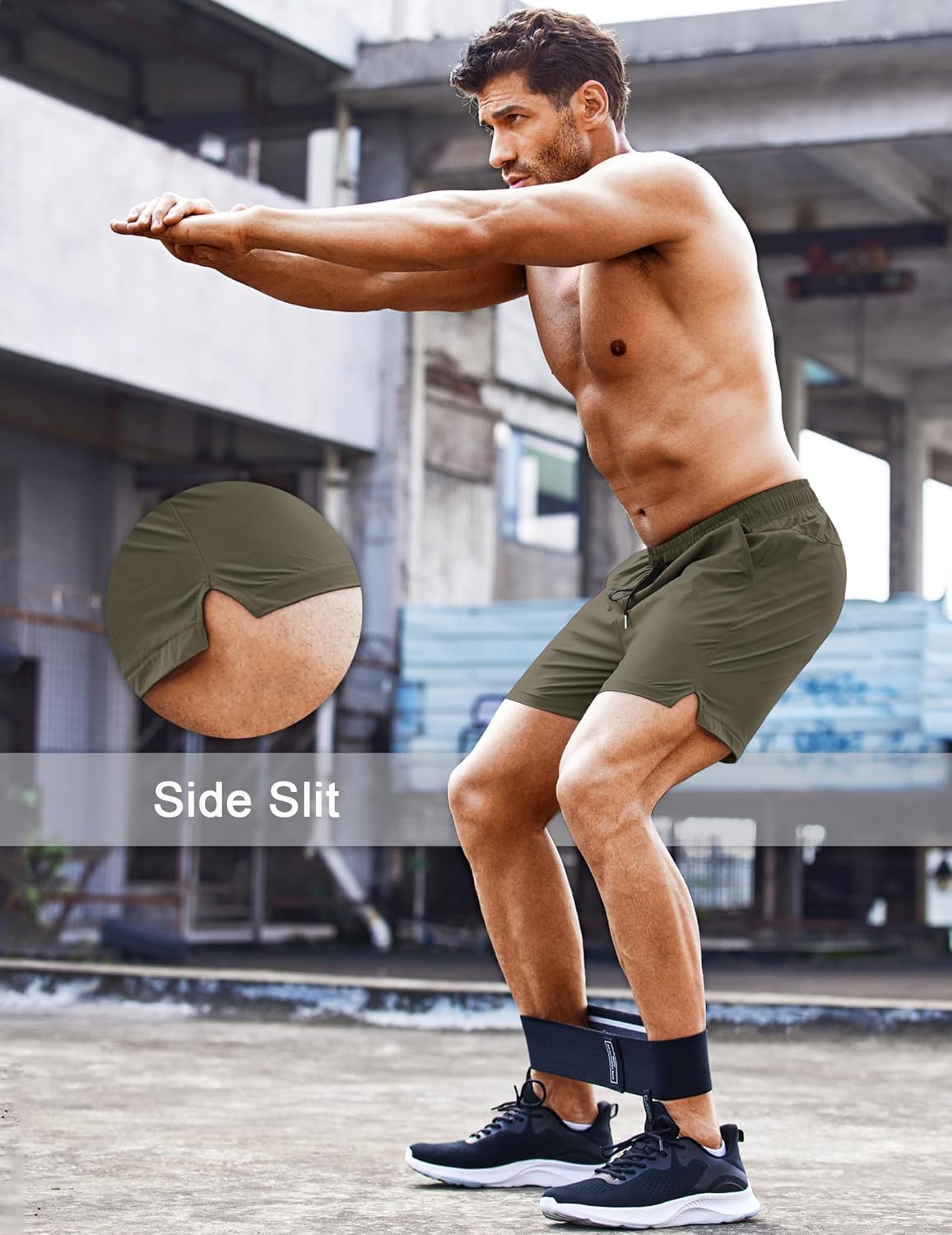 COOFANDY Men's Running Athletic Shorts 5 Inch 2 Pack Gym Workout Shorts Fitted Exercise Hiking Shorts with Zipper Pocket - Image 3